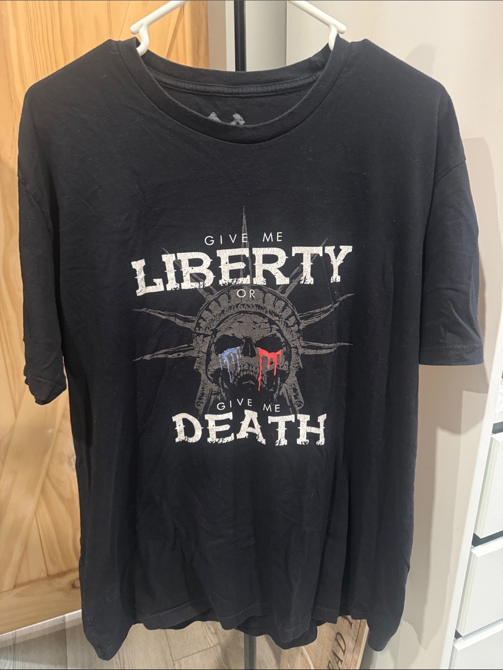 Men's Black 'Give Me Liberty or Give Me Death' Graphic Tee